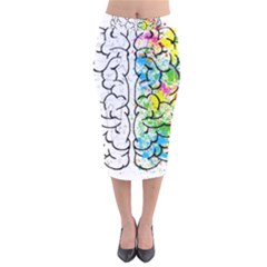 Brain-mind-psychology-idea-drawing Velvet Midi Pencil Skirt by Jancukart