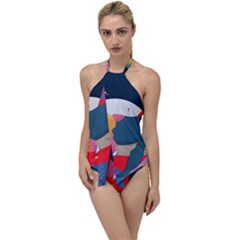 Whale Moon Ocean Digital Art Go With The Flow One Piece Swimsuit by Jancukart