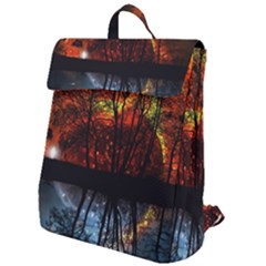 Space Nature Fantasy Trees Flap Top Backpack by Ravend