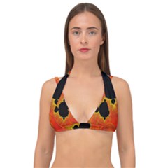 Fractal Mandelbrot Set Pattern Art Double Strap Halter Bikini Top by Ravend