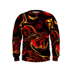 Modern Art Design Fantasy Surreal Orange Kids  Sweatshirt by Ravend