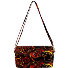 Modern Art Design Fantasy Surreal Orange Removable Strap Clutch Bag by Ravend
