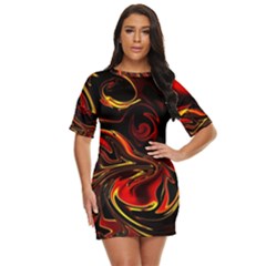Modern Art Design Fantasy Surreal Orange Just Threw It On Dress by Ravend