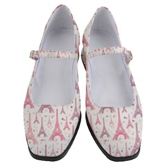 Eiffel Tower Pattern Wallpaper Women s Mary Jane Shoes by Ravend
