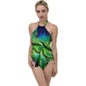 Fractal Art Pattern Abstract Go with the Flow One Piece Swimsuit View1