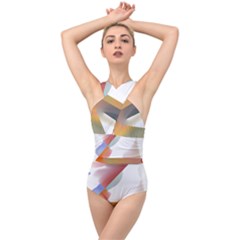 Abstract T- Shirt Pink Colorful Abstract Minimalism T- Shirt Cross Front Low Back Swimsuit by maxcute