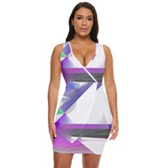 Abstract T- Shirt Purple Northern Lights Colorful Abstract T- Shirt Draped Bodycon Dress by maxcute