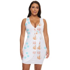 Australian Shepherd Dog Pattern T- Shirt Australian Shepherd Dog Cute Pattern T- Shirt (2) Draped Bodycon Dress by maxcute