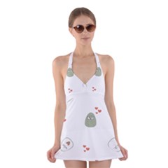 Avocado T- Shirtavocado Pattern T- Shirt Halter Dress Swimsuit  by maxcute