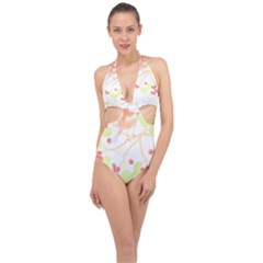 Bird Lover T- Shirtbird T- Shirt (6) Halter Front Plunge Swimsuit by maxcute