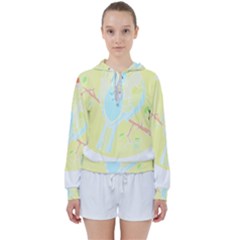 Birds Illustration T- Shirtbird T- Shirt (3) Women s Tie Up Sweat by maxcute