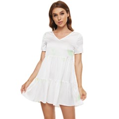 Botanical T- Shirt Botanical Creative Flora T- Shirt Tiered Short Sleeve Babydoll Dress by maxcute