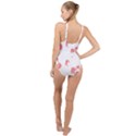 Botanical T- Shirt Botanical Pattern Flower De Purple T- Shirt High Neck One Piece Swimsuit View2