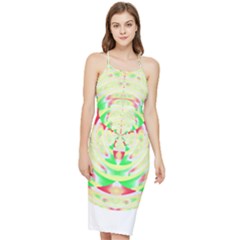 Circle Design T- Shirt Abstract Red Green Yellow Ornamental Circle Design T- Shirt Bodycon Cross Back Summer Dress by maxcute