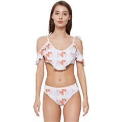 Dog And Cat Pattern T- Shirtdog And Cat Lover Pattern T- Shirt Ruffle Edge Tie Up Bikini Set	 by maxcute