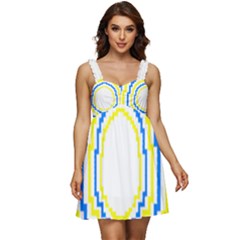Easter Eggs T- Shirt Easter Eggs Pattern T- Shirt Ruffle Strap Babydoll Chiffon Dress by maxcute