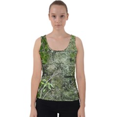 Old Stone Exterior Wall With Moss Velvet Tank Top by dflcprintsclothing