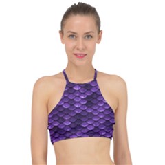 Purple Scales! Racer Front Bikini Top by fructosebat