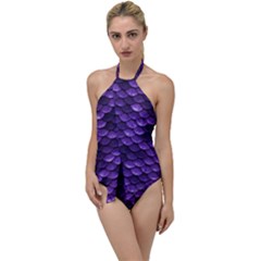 Purple Scales! Go With The Flow One Piece Swimsuit by fructosebat