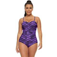 Purple Scales! Retro Full Coverage Swimsuit by fructosebat