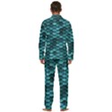 Teal Scales! Men s Long Sleeve Velvet Pocket Pajamas Set View4
