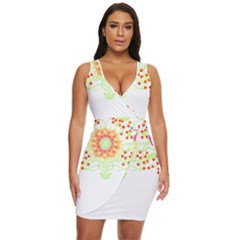 Flowers Art T- Shirtflowers T- Shirt (7) Draped Bodycon Dress by maxcute