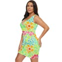 Flowers T- Shirt Colorful Flowers T- Shirt Draped Bodycon Dress View2