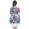 Hawaii T- Shirt Hawaii Deforestation Garden T- Shirt Long Sleeve V-neck Flare Dress View2