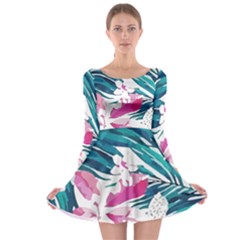 Hawaii T- Shirt Hawaii Flower Bride Garden T- Shirt Long Sleeve Skater Dress by maxcute