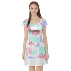 Lotus T- Shirt Lotus Love T- Shirt Short Sleeve Skater Dress by maxcute