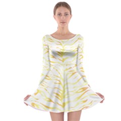 Tiger Stripes T- Shirt Gold Tiger Stripes Design T- Shirt Long Sleeve Skater Dress by maxcute