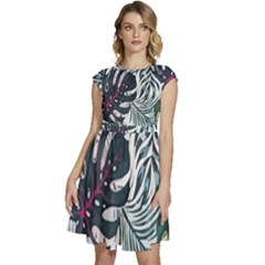 Tropic T- Shirt Tropic Botanicals T- Shirt Cap Sleeve High Waist Dress by maxcute