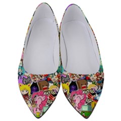 Assorted Cartoon Characters Doodle  Style Heroes Women s Low Heels by Jancukart