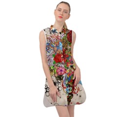 Romantic Cotton Pattern Wallpaper Texture Design Art Sleeveless Shirt Dress by Jancukart