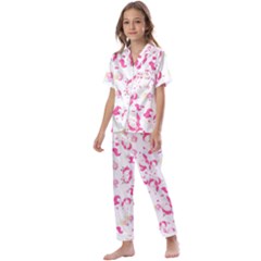 Unicorn Rainbow Heart T- Shirt Rainbow Unicorn Heart T- Shirt Kids  Satin Short Sleeve Pajamas Set by maxcute