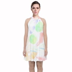 Vegetables T- Shirt Cooking Vegetables Carrots Potato Rosemary Onion Herbs Photo T- Shirt Velvet Halter Neckline Dress  by maxcute