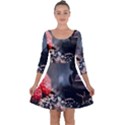 Chocolate dark Quarter Sleeve Skater Dress View1