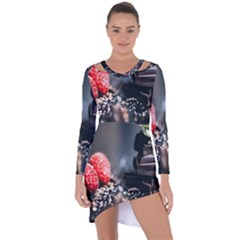 Chocolate Dark Asymmetric Cut-out Shift Dress by artworkshop