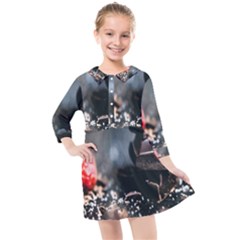Chocolate Dark Kids  Quarter Sleeve Shirt Dress by artworkshop