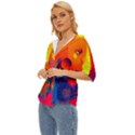 Colorfull pattern Lightweight Drawstring Hooded Top View2