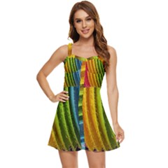  Colorful Illustrations Ruffle Edge Bra Cup Chiffon Mini Dress by artworkshop