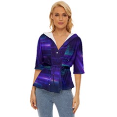 Abstract Colorful Pattern Design Lightweight Drawstring Hooded Top by Ravend