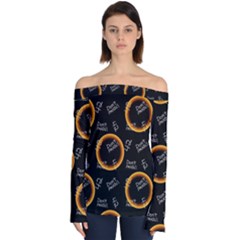 Abstract Pattern Background Off Shoulder Long Sleeve Top by Ravend