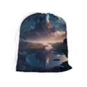 Space Planet Universe Galaxy Moon Drawstring Pouch (XL) View2