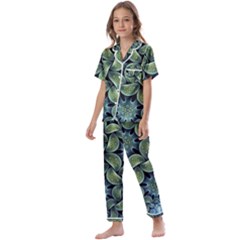 Digitalartflower Kids  Satin Short Sleeve Pajamas Set by Sparkle