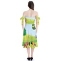 Large Shoulder Tie Bardot Midi Dress View2