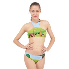 Large High Neck Bikini Set by SymmekaDesign