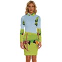 Large Long Sleeve Shirt Collar Bodycon Dress View1