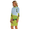Large Long Sleeve Shirt Collar Bodycon Dress View2