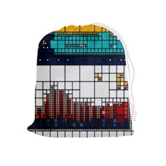 Abstract Statistics Rectangles Classification Drawstring Pouch (xl) by Pakemis